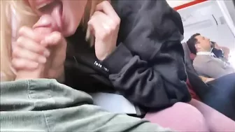 Homemade Blowjobs with Cum Swallowing on Crowded Plane