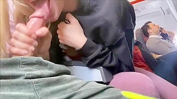 Homemade Blowjobs with Cum Swallowing on Crowded Plane