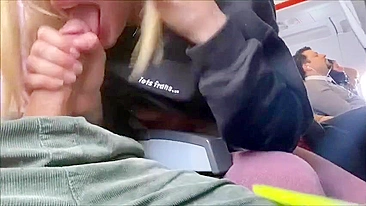 Homemade Blowjobs with Cum Swallowing on Crowded Plane