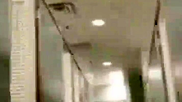 Homemade Porn Video with Skinny Brunette Masturbating in Dressing Room