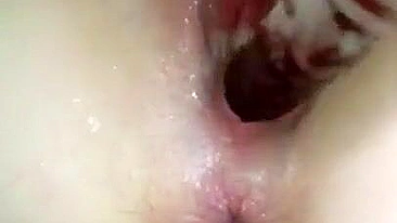 Homemade Amateur Porn with Creamy Shaved Wet Pussy Masturbating with Dildo