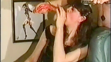 Homemade MILF Throat Fucking with Rough Blowjobs and Dildos