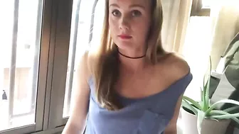 Homemade Amateur Exhibitionist Masturbates with Dildo