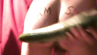 Homemade Gay Male Masturbation with Cucumber Anal Play and Dildo Deepthroat