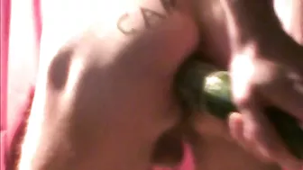 Homemade Gay Male Masturbation with Cucumber Anal Play and Dildo Deepthroat