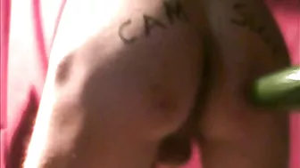 Homemade Gay Male Masturbation with Cucumber Anal Play and Dildo Deepthroat