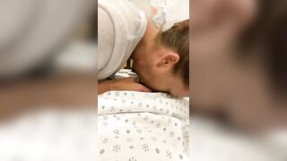 Homemade Hospital Blowjob Gone Wrong - Nurse Almost Caught Sucking Patient Dick