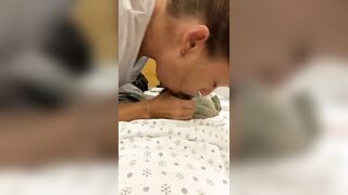 Homemade Hospital Blowjob Gone Wrong - Nurse Almost Caught Sucking Patient Dick