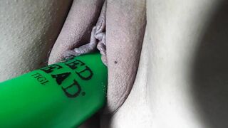 Homemade Masturbation with Shaved Pussy and Bottle Dildo