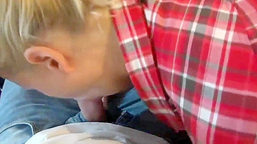 Homemade Blowjob with Cum Swallowed by Blonde Girlfriend