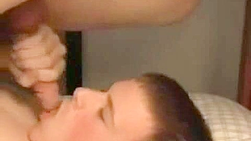 Homemade Self-Sucking Twink Blows Cum in Mouth with Facial