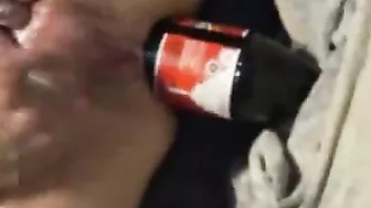 MILF Wife Anal Fisting with Big Bottle in Homemade Sex