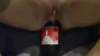 MILF Wife Anal Fisting with Big Bottle in Homemade Sex