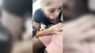 Amateur Blonde Gets Blowjob From Black Guy While Driving Homemade Interracial Sex