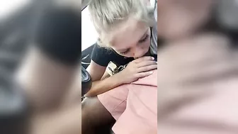 Amateur Blonde Gets Blowjob From Black Guy While Driving Homemade Interracial Sex