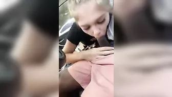 Amateur Blonde Gets Blowjob From Black Guy While Driving Homemade Interracial Sex