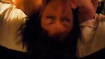 Homemade Rough Sex with Brunette Blowjobs, Gagging & Cumshots