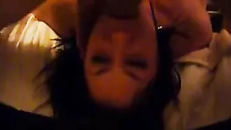 Homemade Rough Sex with Brunette Blowjobs, Gagging & Cumshots