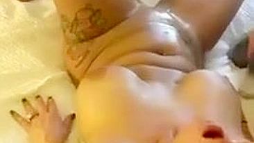 Wife First Fisting with Another Female in Homemade Group Sex