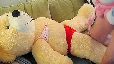 Homemade Fetish Sex with Diapers, Strapsons & Teddy Bears