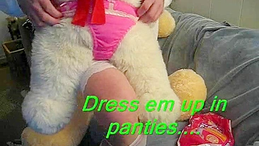 Homemade Fetish Sex with Diapers, Strapsons & Teddy Bears