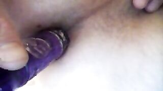 Homemade Anal Bisexual Amateur with Glass Dildo & Masturbation