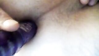 Homemade Anal Bisexual Amateur with Glass Dildo & Masturbation