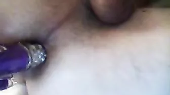 Homemade Anal Bisexual Amateur with Glass Dildo & Masturbation