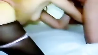 MILF Wife Amateur Group Sex with Two Cocks - Latina Swinger Mom BJ & Blowjob