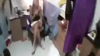 Homemade Lesbian Threesome Fuck Fest in College Dorm Room