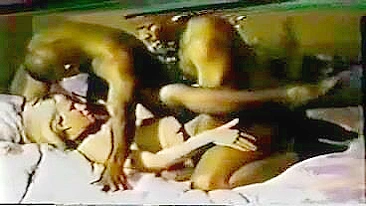 Interracial Threesome Gangbang with Garters and Garter Belt
