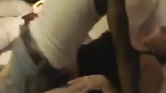 Interracial Gangbang with Fat BBW Wife and Cuckold Hubby