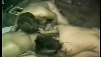 Amateur MILF Wife Sucking Blowjob in Group Sex Threesome