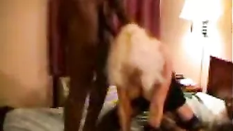 Black Cock Whore Wife Gets Mistreated in Amateur Homemade Threesome with BBC and Creampies