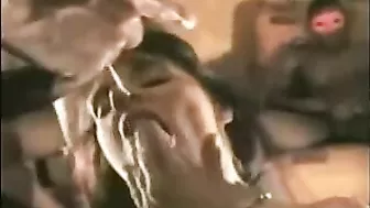 Interracial Swinging Sluts' Gangbang Cumshot Orgy