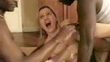 MILF Wife Gets Gang-Banged by 3 Big Black Cocks in Homemade Amateur Swinger Video