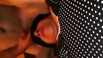 Amateur Threesome Gangbang with Stockings and Garters