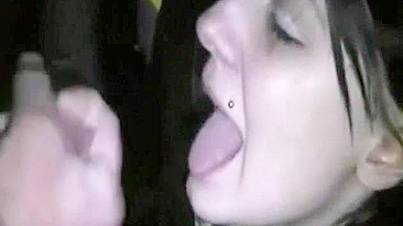 Amateur College Girl Threesome Blowjob & Cum in Mouth Group Sex Video