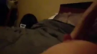 Homemade Threesome with Big Brunette Tits and Gangbang Action