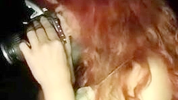 Blonde Lesbian Threesome in Public