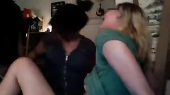 Asian Brunette GFs' Homemade Lesbian Threesome on Webcam