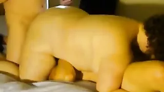 Chubby MILF Wife Gangbang with Lesbian Swingers