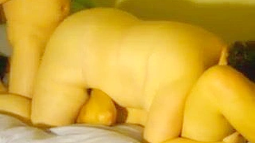 Chubby MILF Wife Gangbang with Lesbian Swingers