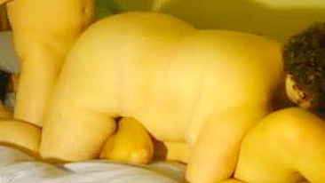 Chubby MILF Wife Gangbang with Lesbian Swingers