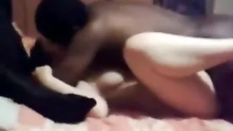 Interracial Threesome with Busty Wife and Black Loads