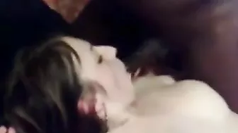 Interracial Threesome with Busty Wife and Black Loads