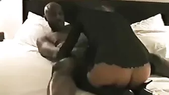 Interracial Wife Double Filled with BBC in Amateur Homemade Threesome