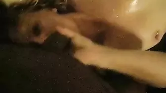 Interracial Threesome with Black MILF & Cuckold Hubby