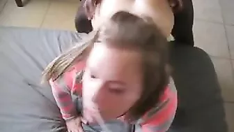 Interracial Amateur Gangbang Threesome with Petite Spitroast TagTeam