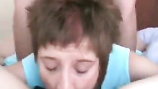 Amateur Swinger Threesome with Bisexual Lesbian Cumshot Facials